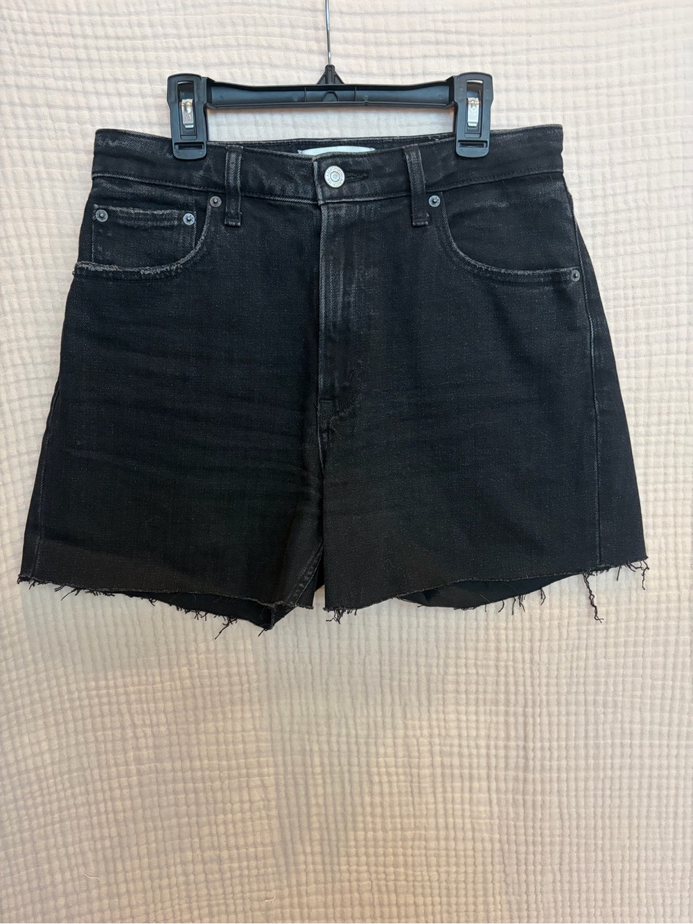 Abercrombie Curve Love Mom High Rise Denim Shorts Black Size 27 4S